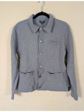 Todd Snyder Boiled Wool Pub Jacket Sweater Men's Extra Small Full Button Gray